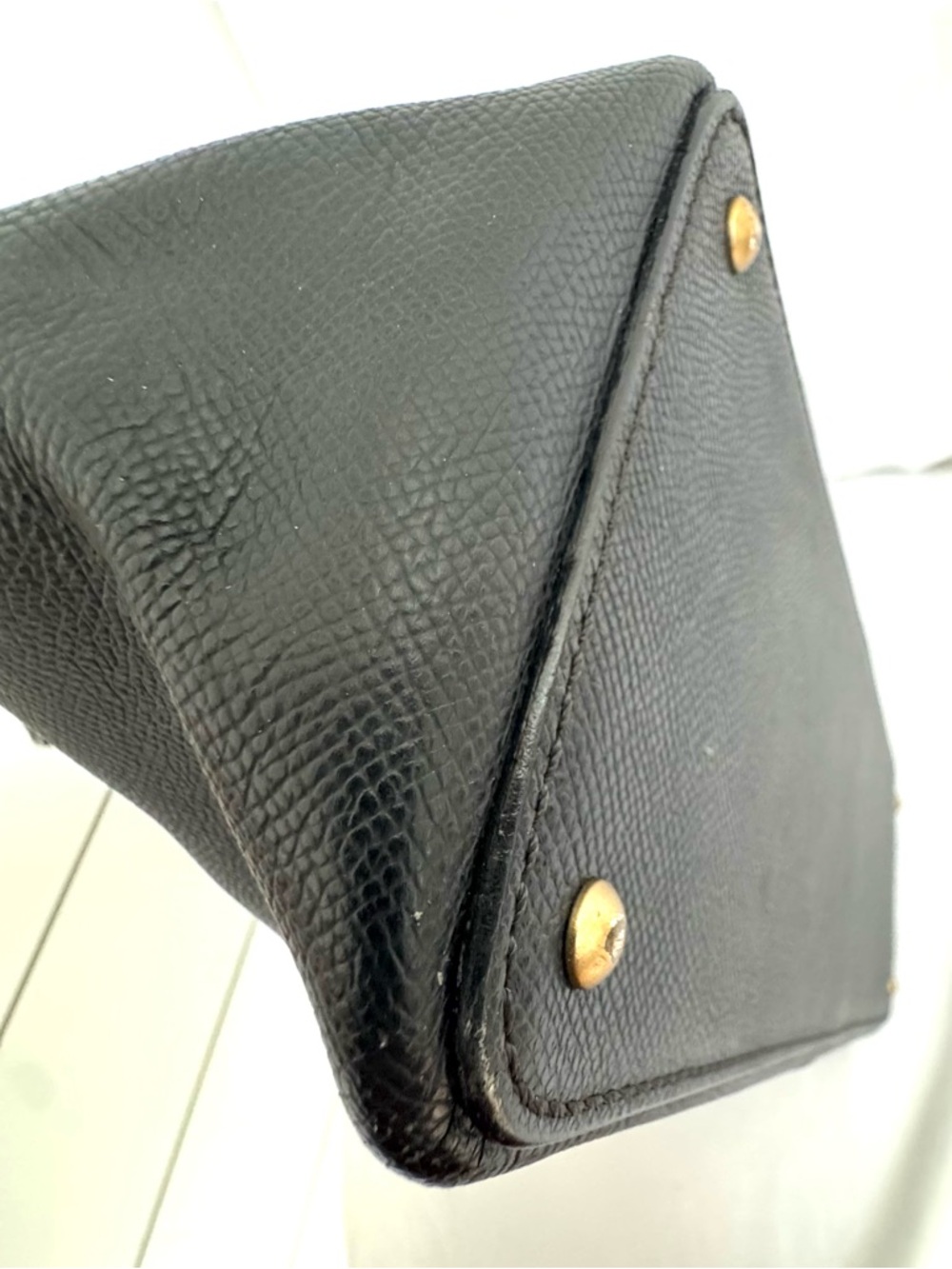 CHANEL Vintage Black Textured Saffiano-style Leather Tote Shopper Bag Italy - Picture 12 of 16